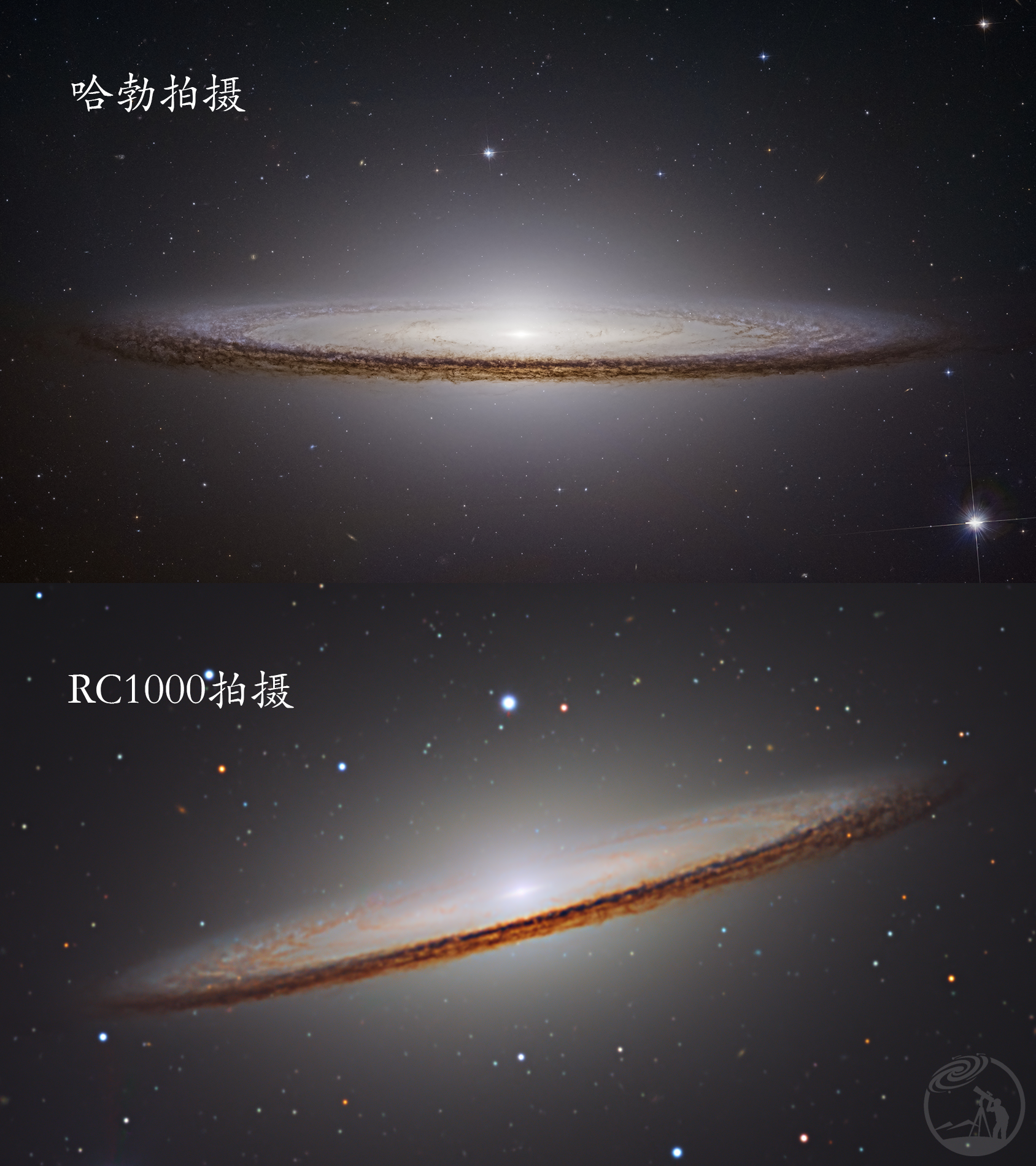 一米镜下的 M104 草帽星系