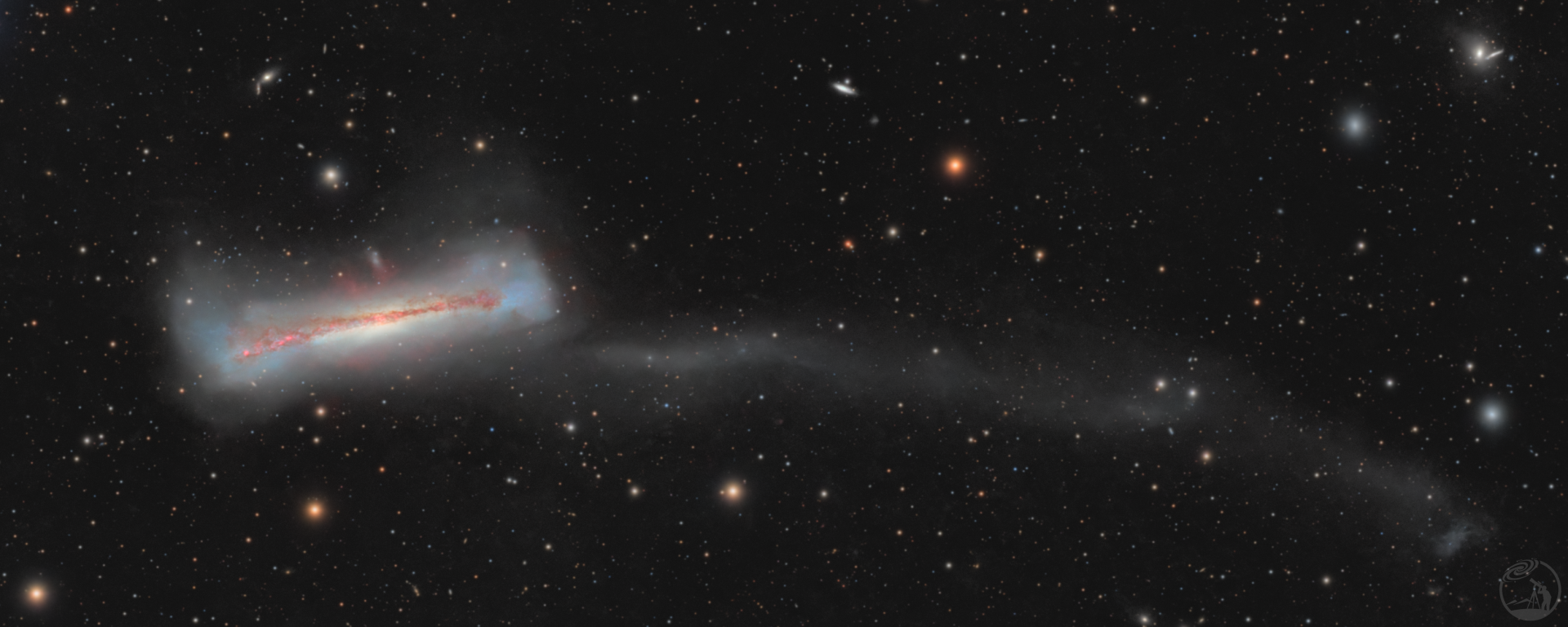 【首次？】狮子座三重奏-NGC3628核心Ha喷流