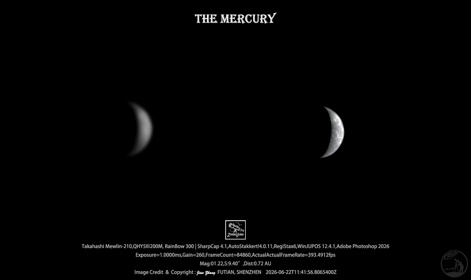 6 月 22 日的水星
