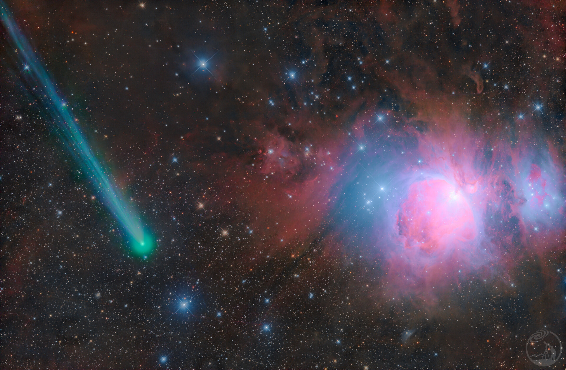 C/2026R3彗星掠过猎户座大星云