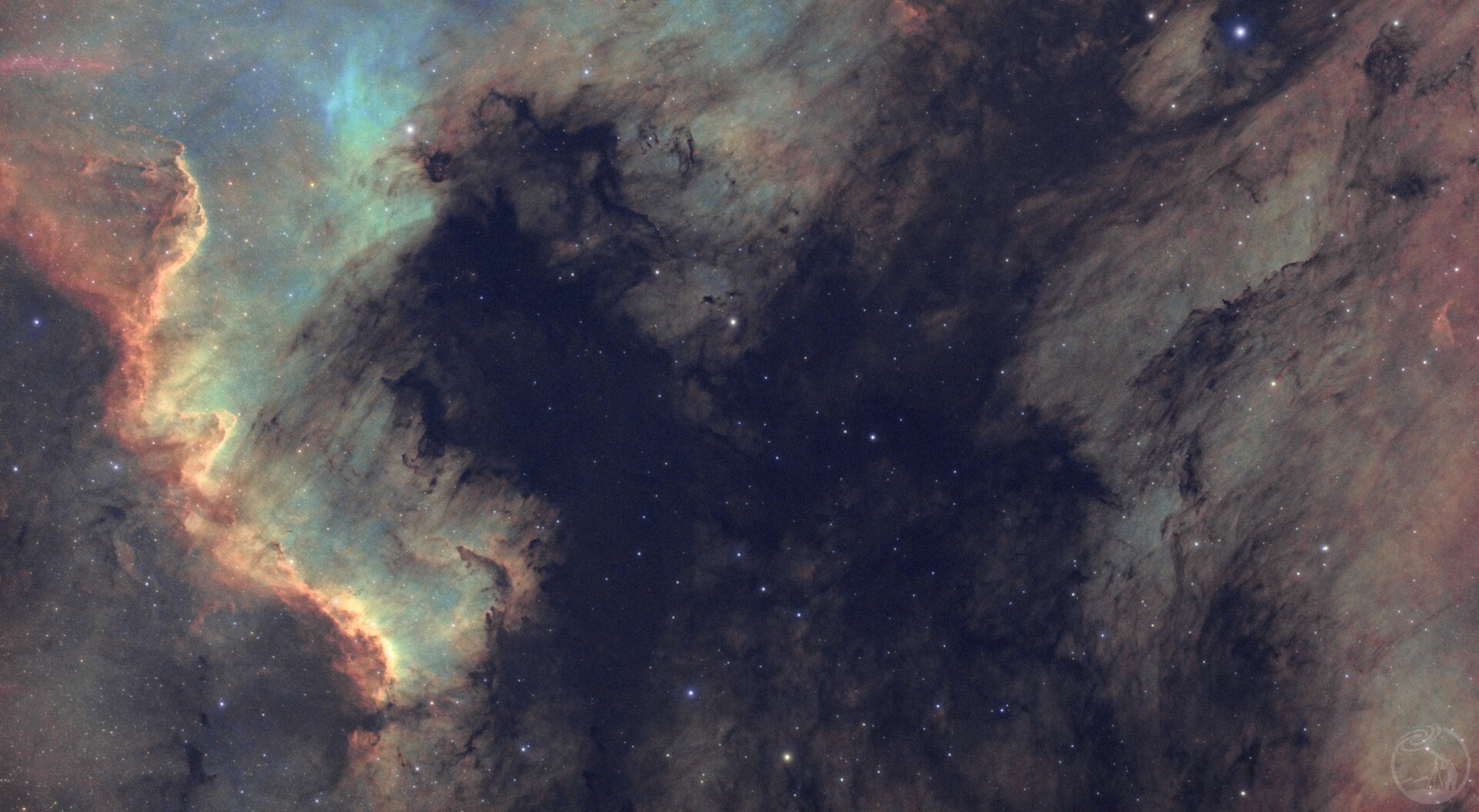 窄带北美星云的调色版本