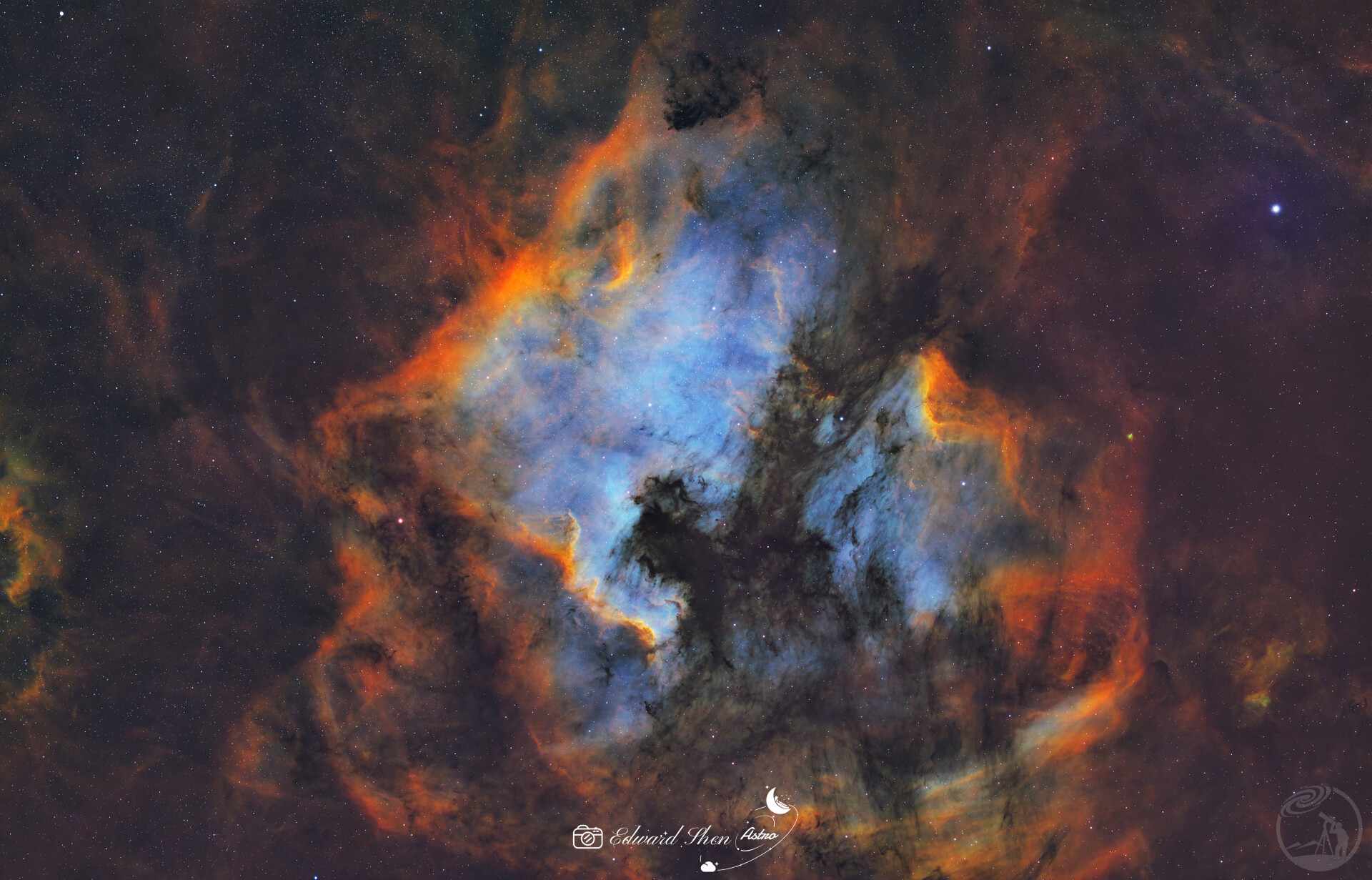 NGC 7000 北美洲星云 SHO 调色
