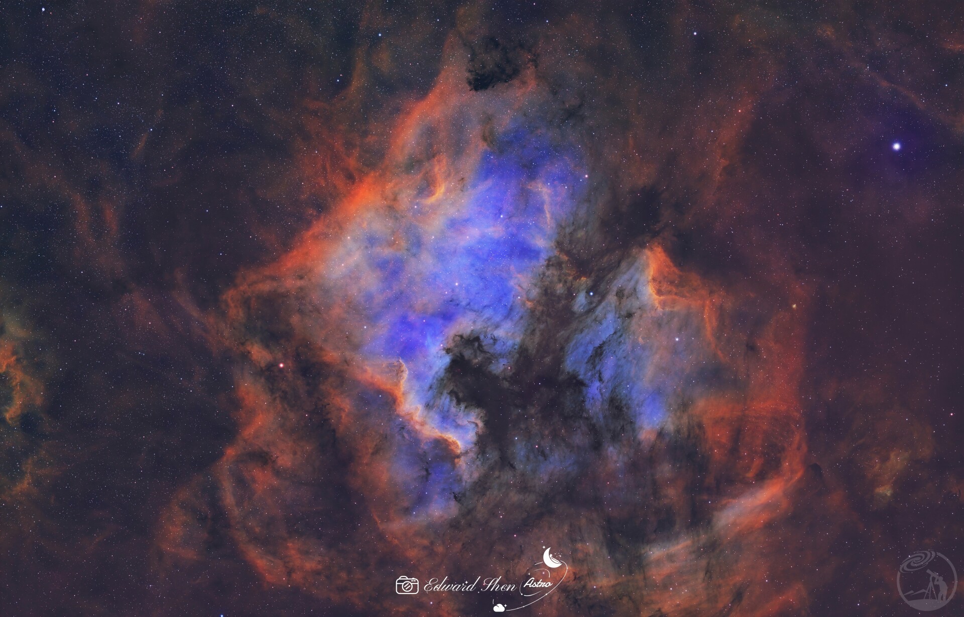 NGC 7000 北美洲星云 SHO 调色