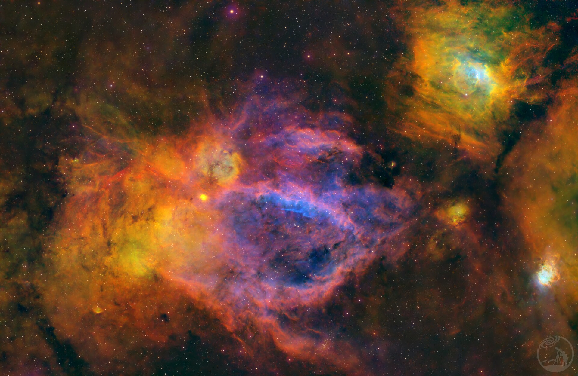 龙虾钳SH2-157与气泡星云NGC7635