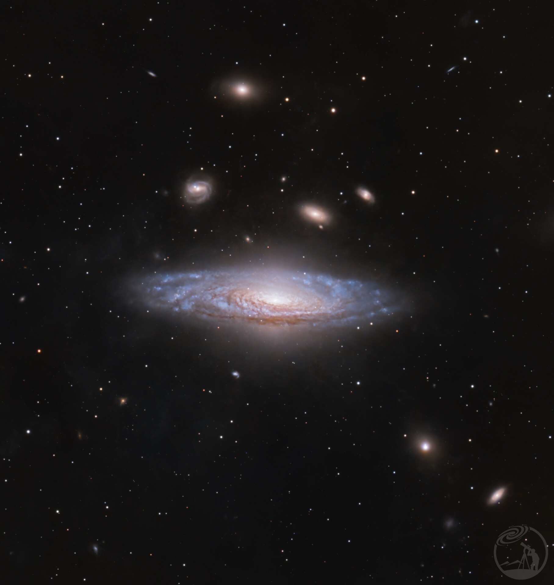 4寸望远镜眼中的史蒂芬五重奏和NGC7331