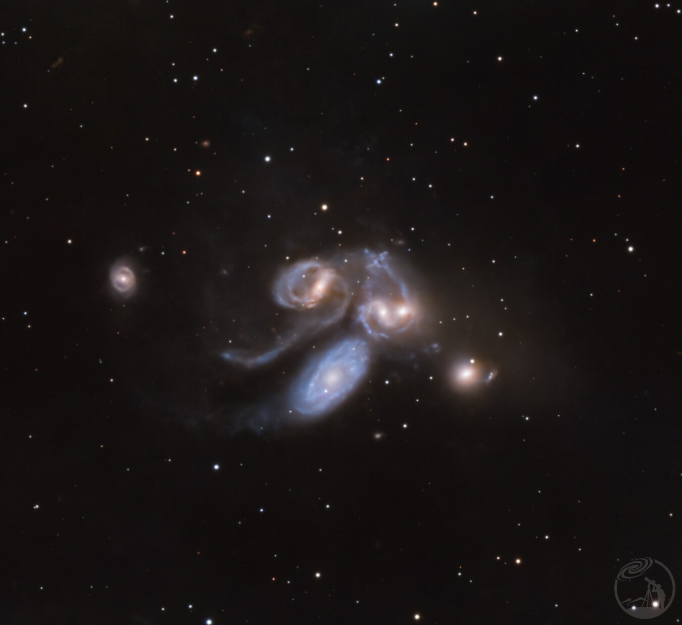 4寸望远镜眼中的史蒂芬五重奏和NGC7331