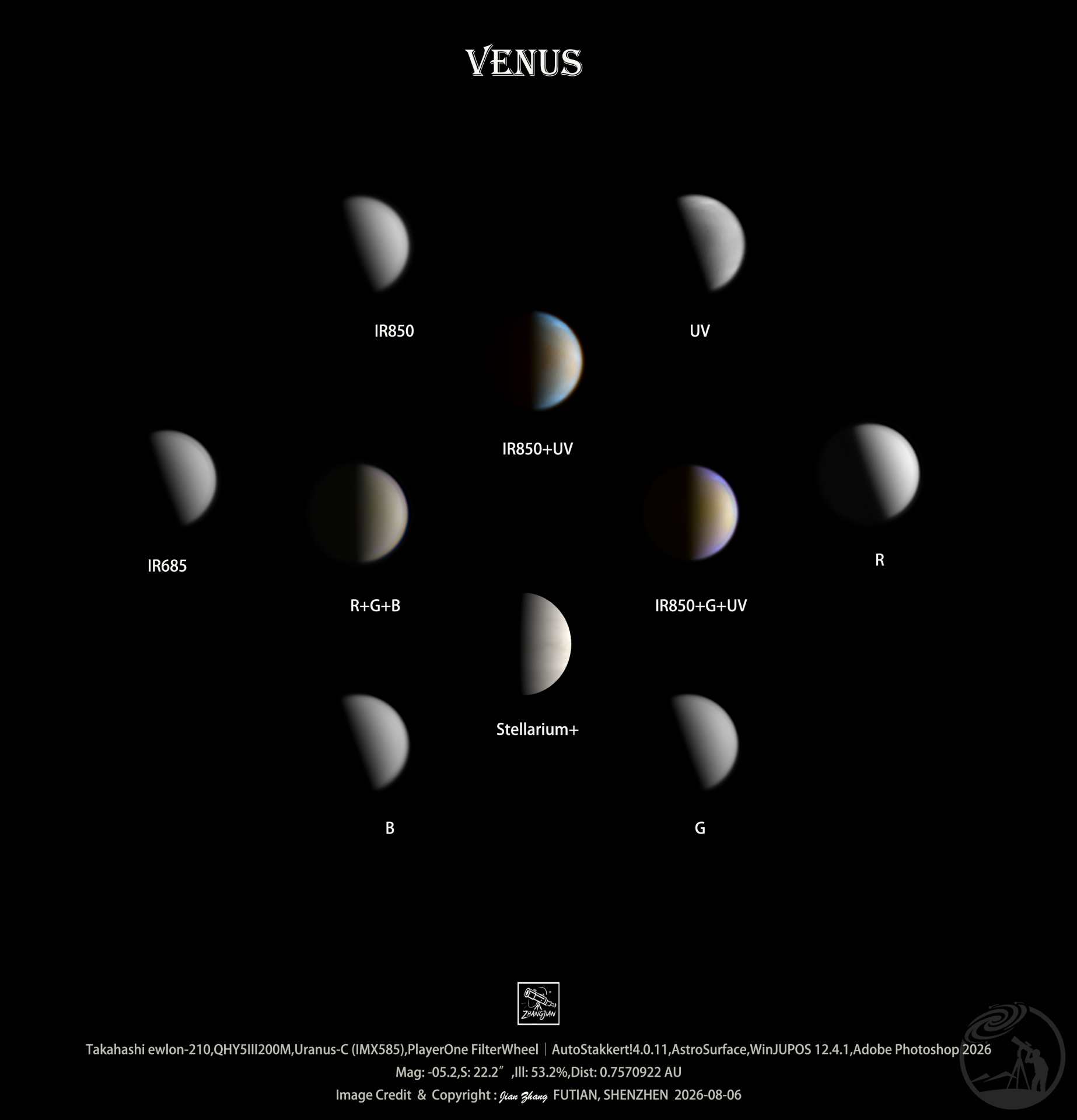 东大距前的多波段金星