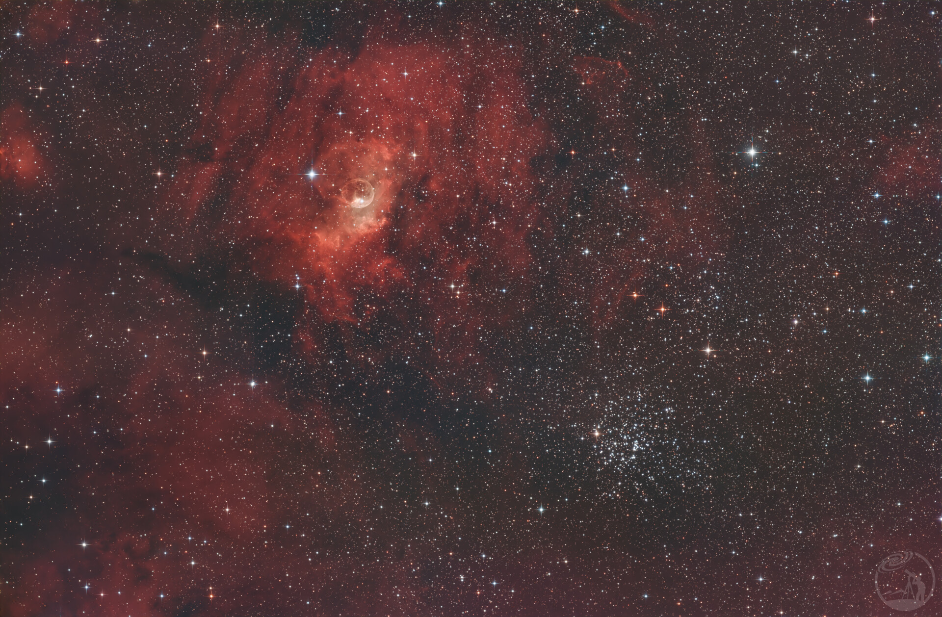 不太成功的M52星团_C11气泡星云