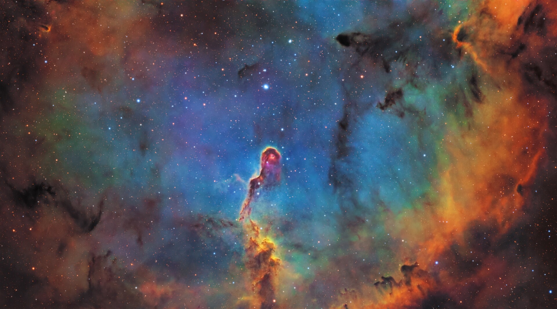 象鼻星云IC1396外置SHO by SeestarS50Pro